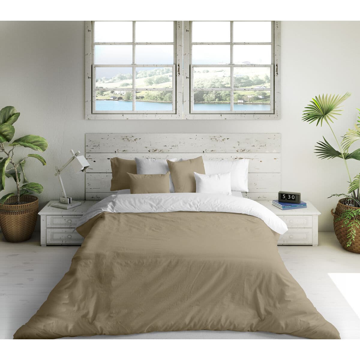 Nordic cover Naturals FUNDA NORDICA BICOLOR REVERSIBLE White Beige 140 x 200 cm Reversible