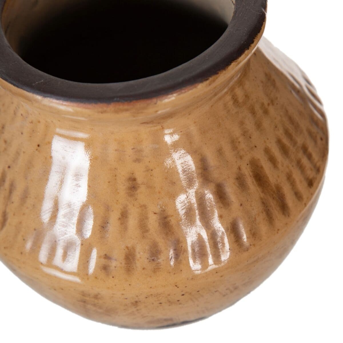 Vase Brown Ceramic 13 x 13 x 11,5 cm