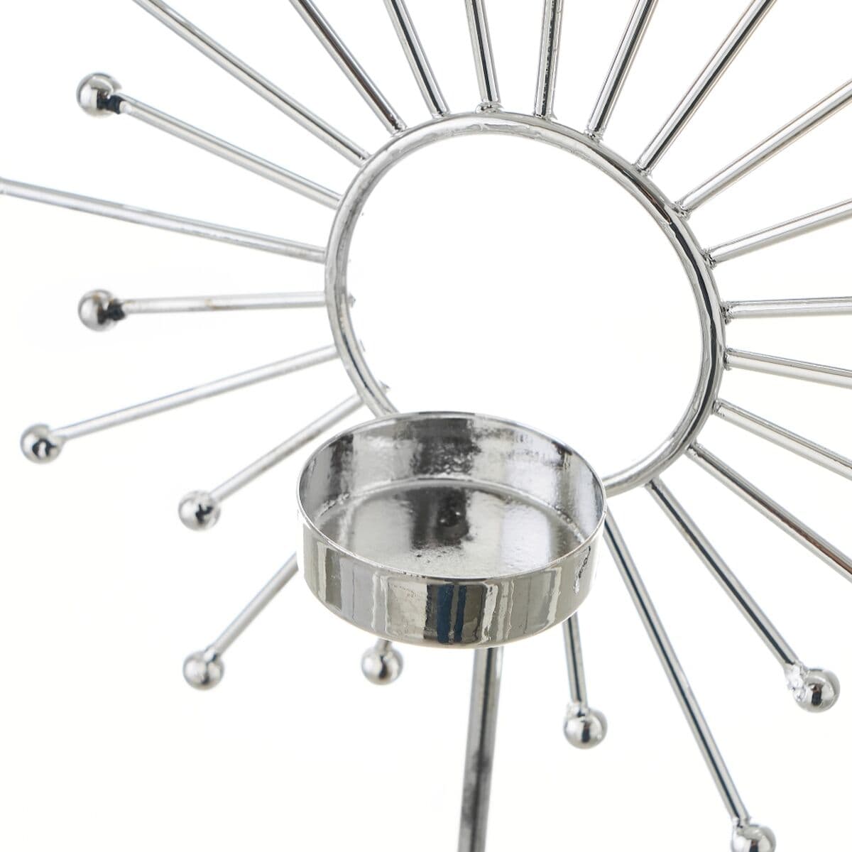 Candleholder White Silver Ceramic Iron 18,4 x 8,4 x 29,1 cm