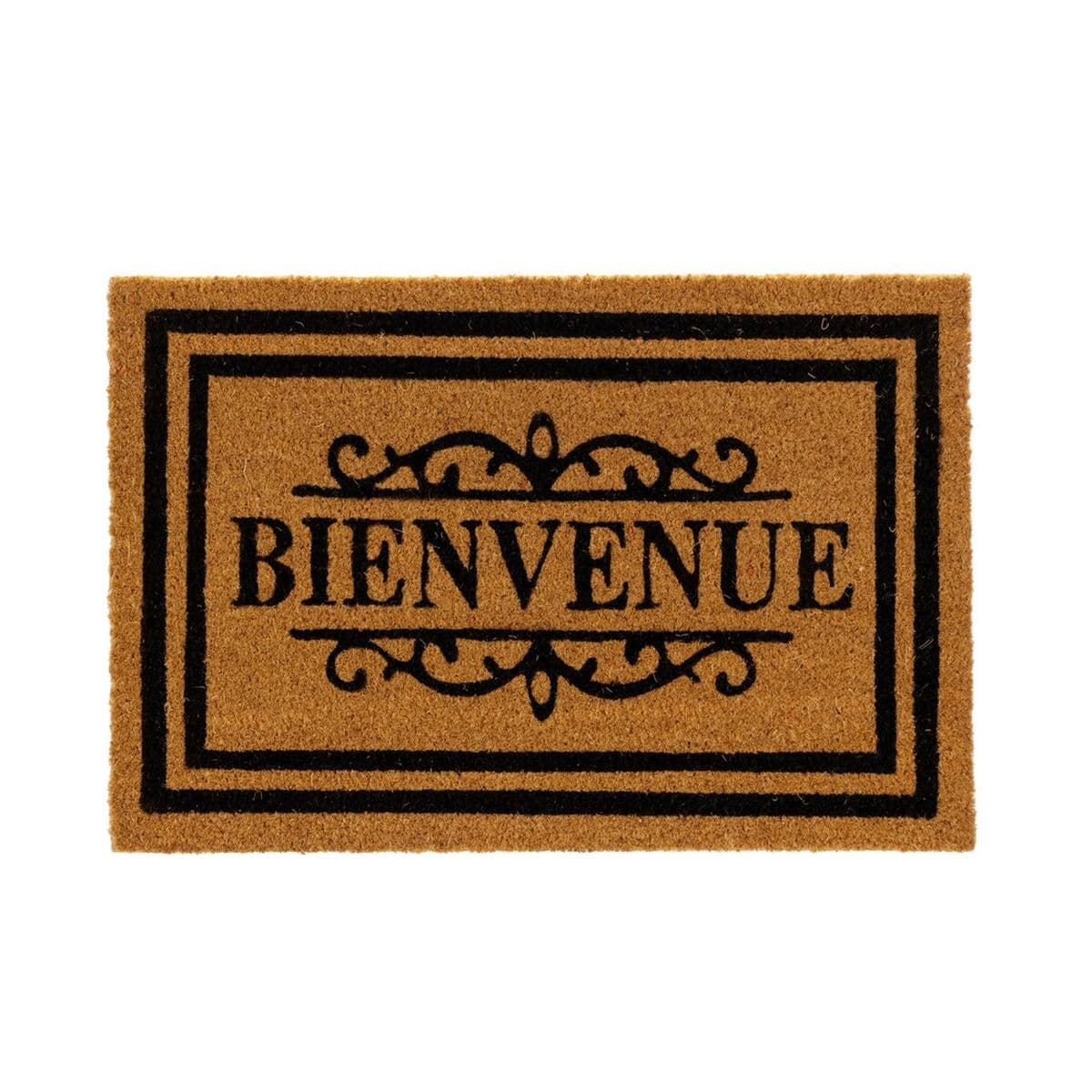Doormat BIENVENUE Brown Black PVC Coconut Fibre 60 x 40 x 1,5 cm