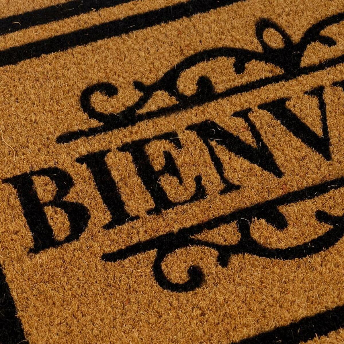 Doormat BIENVENUE Brown Black PVC Coconut Fibre 60 x 40 x 1,5 cm