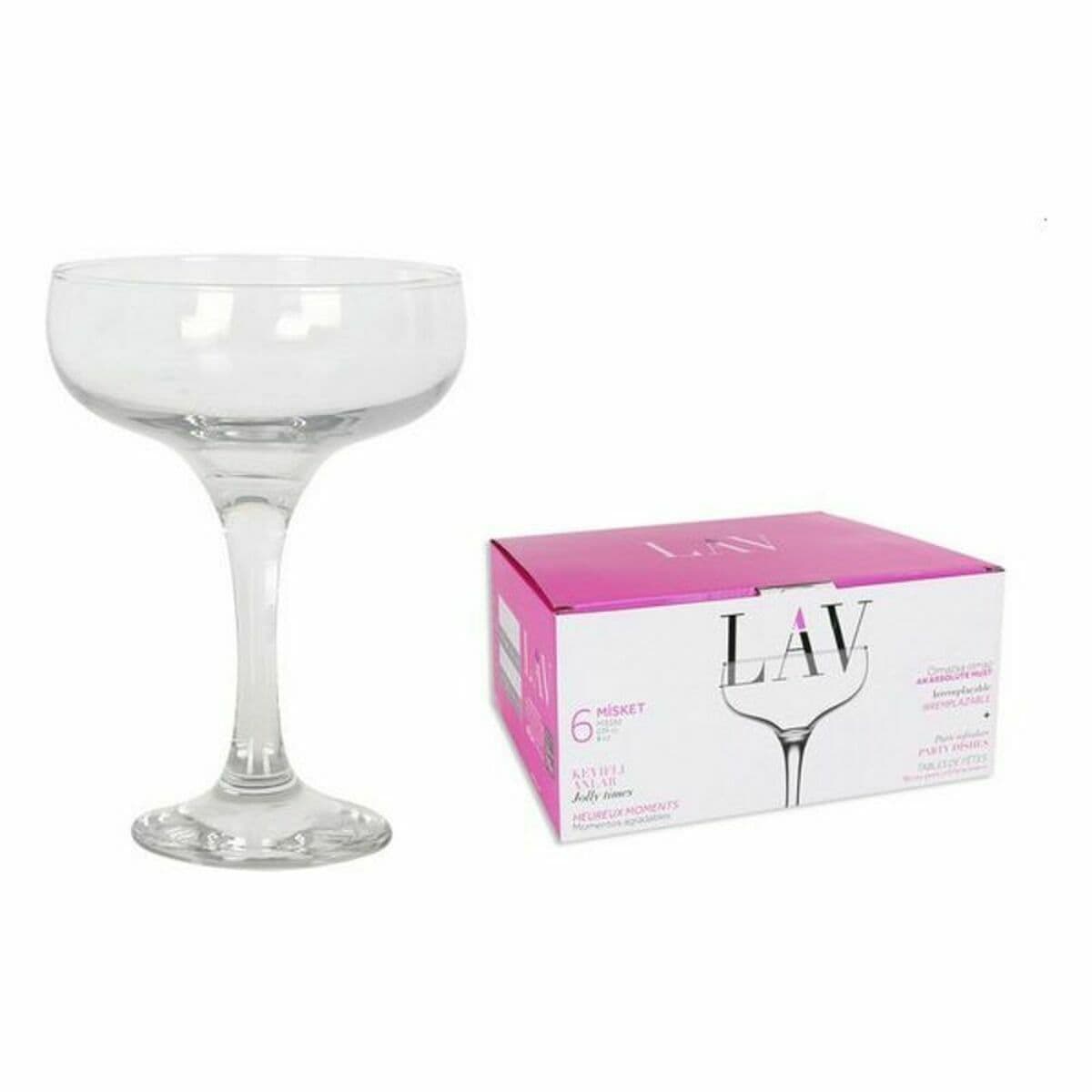 Flat champagne and cava glass LAV Misket Crystal 235 cc champagne (4 Units)
