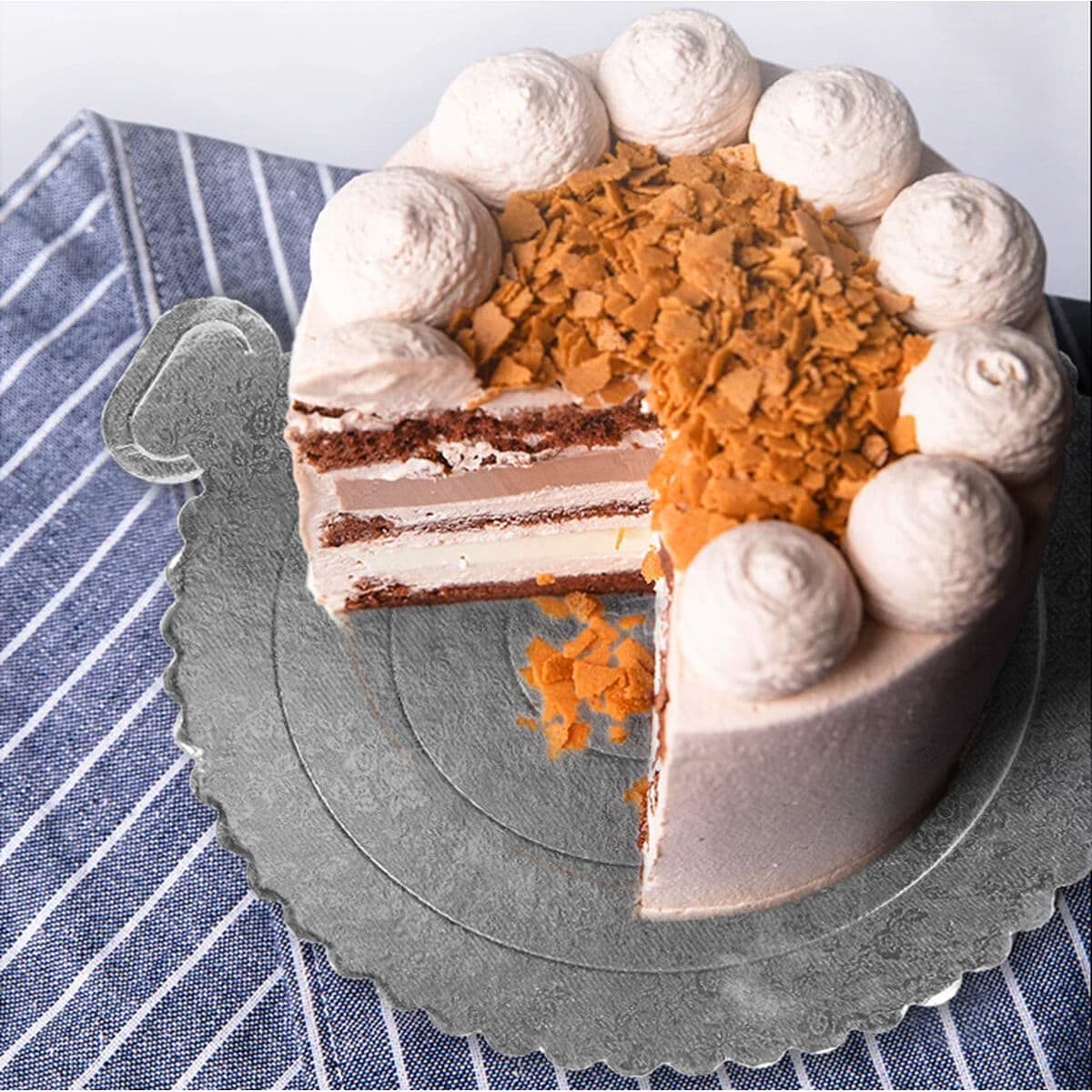 Cake stand Algon Golden 20 x 20 cm (36 Units)