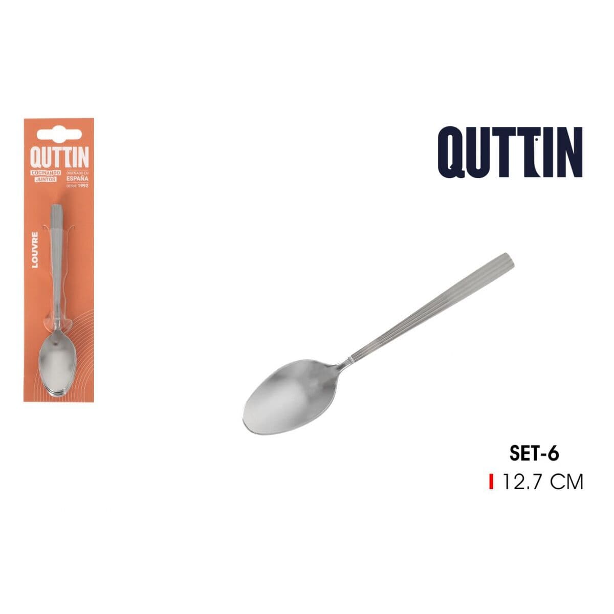 Teaspoon Quttin LOUVRE Silver 6 Pieces 12 Units