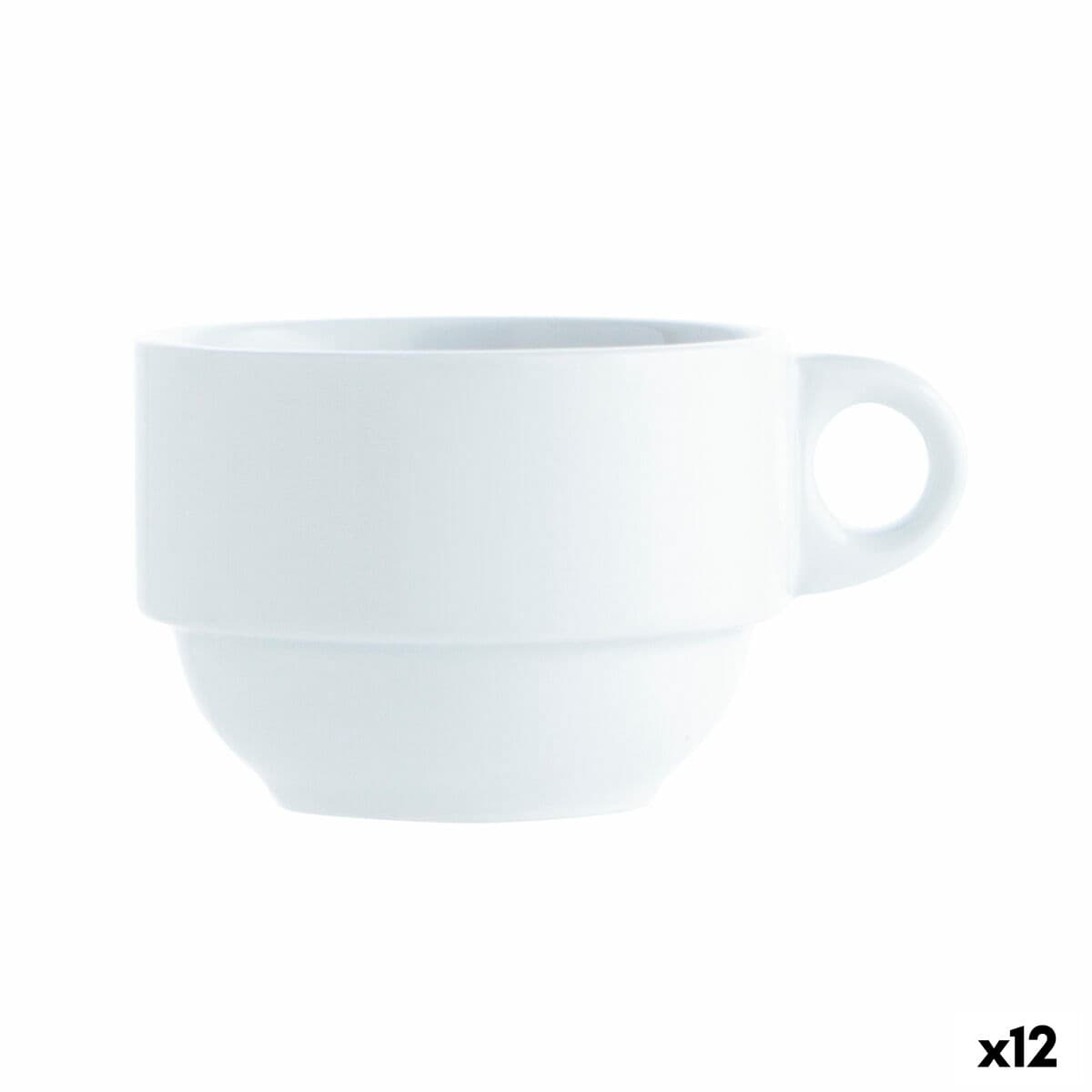 Tea and coffee cup Quid Basic White 250 ml (12 Units)