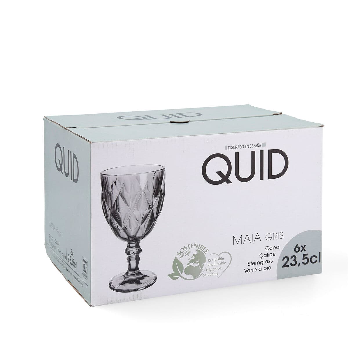 Wineglass Quid Maia Blue Glass 235 ml (6 Units)