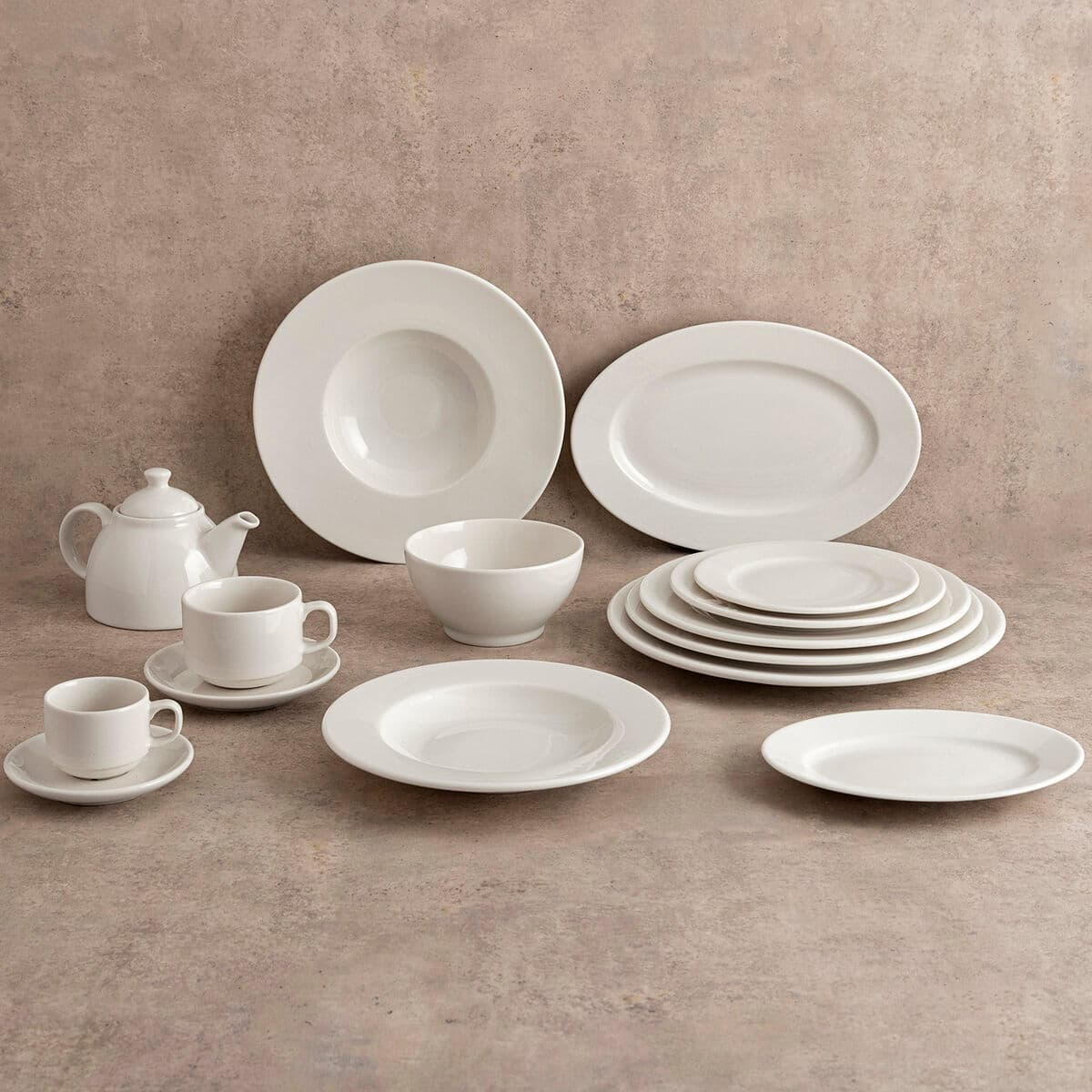 Plate Bidasoa Serenity Hydrozero White Ceramic Ø 13 cm Coffee (6 Units)