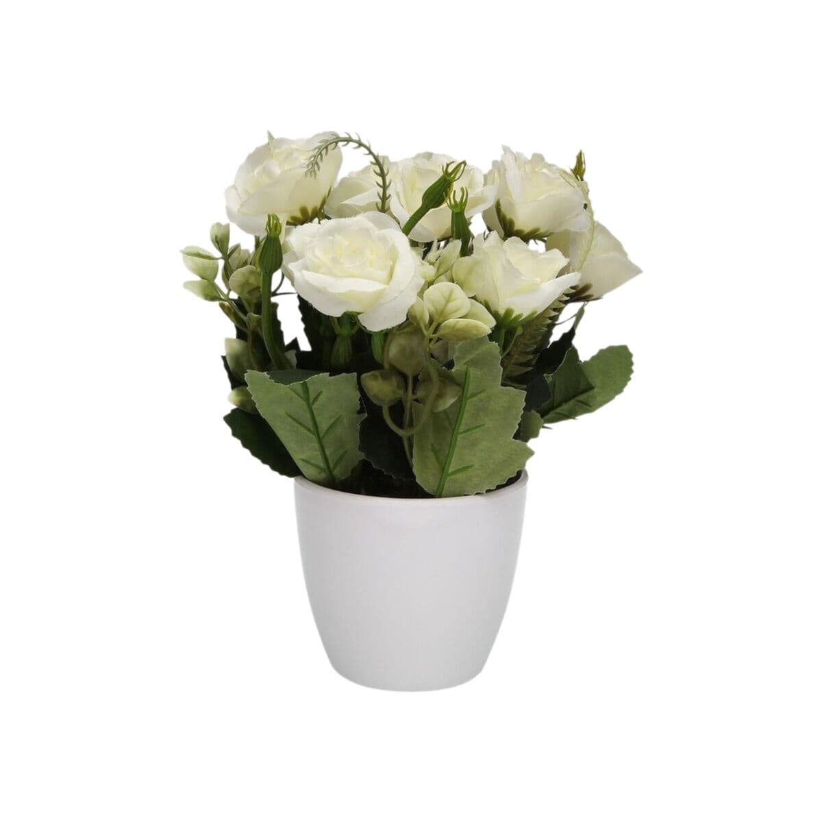 Decorative Plant Versa Iron Textile Plastic Roses 8 X 18 CM
