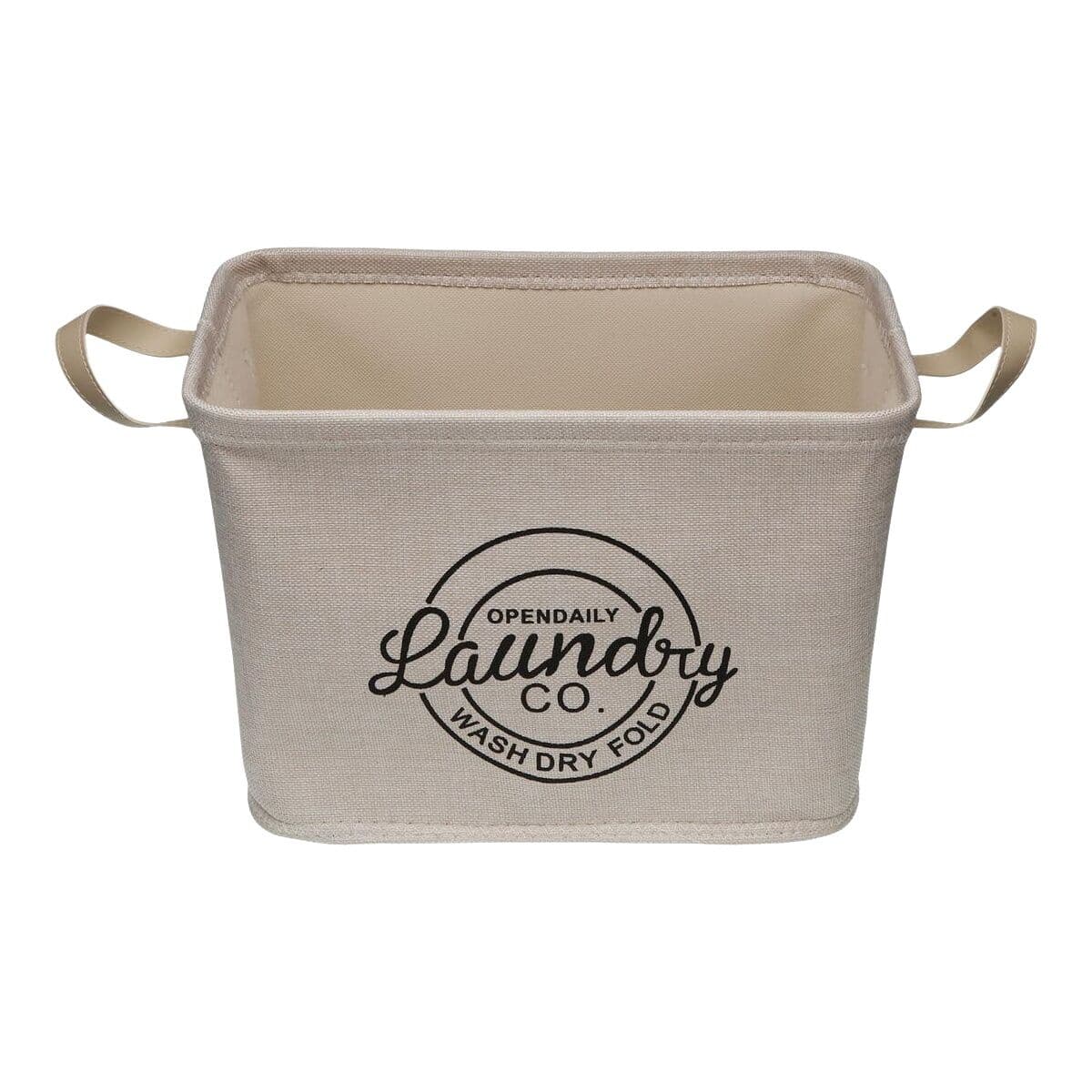 Laundry basket Versa Cream Polyester PVC Metal EVA 38 x 25 x 26 cm