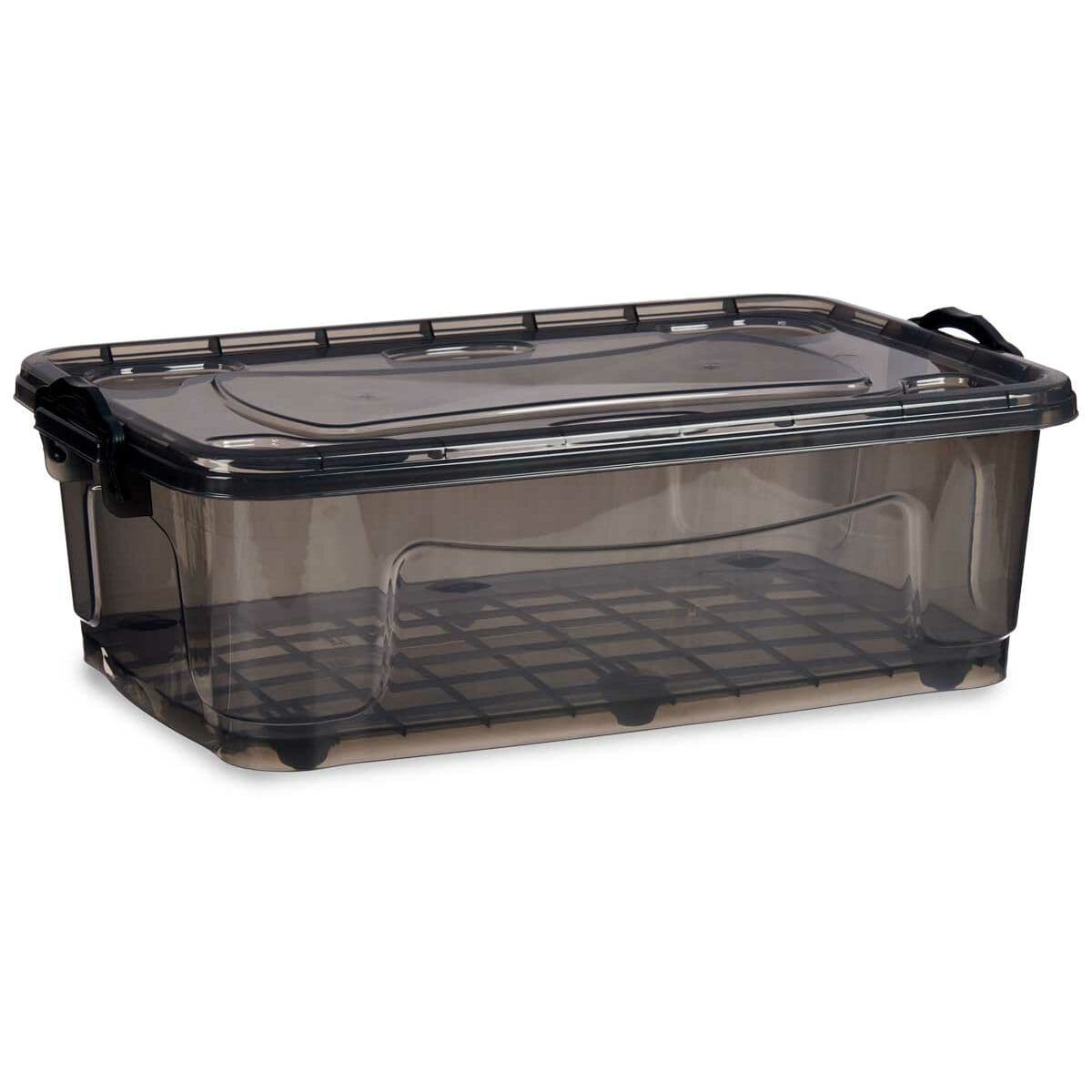 Storage Box with Wheels Kipit Anthracite Plastic 30 L 40 x 20,5 x 63 cm (6 Units)