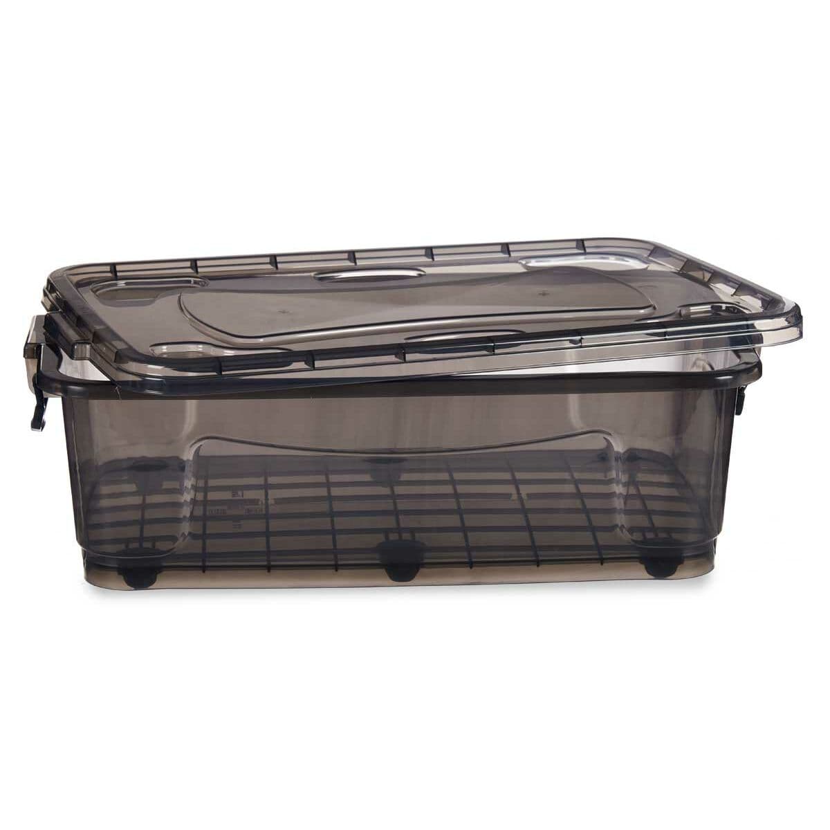 Storage Box with Wheels Kipit Anthracite Plastic 30 L 40 x 20,5 x 63 cm (6 Units)
