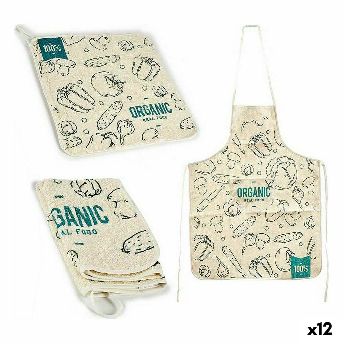 Kitchen Set Kinvara Organic Blue White Polyester 2 Pieces