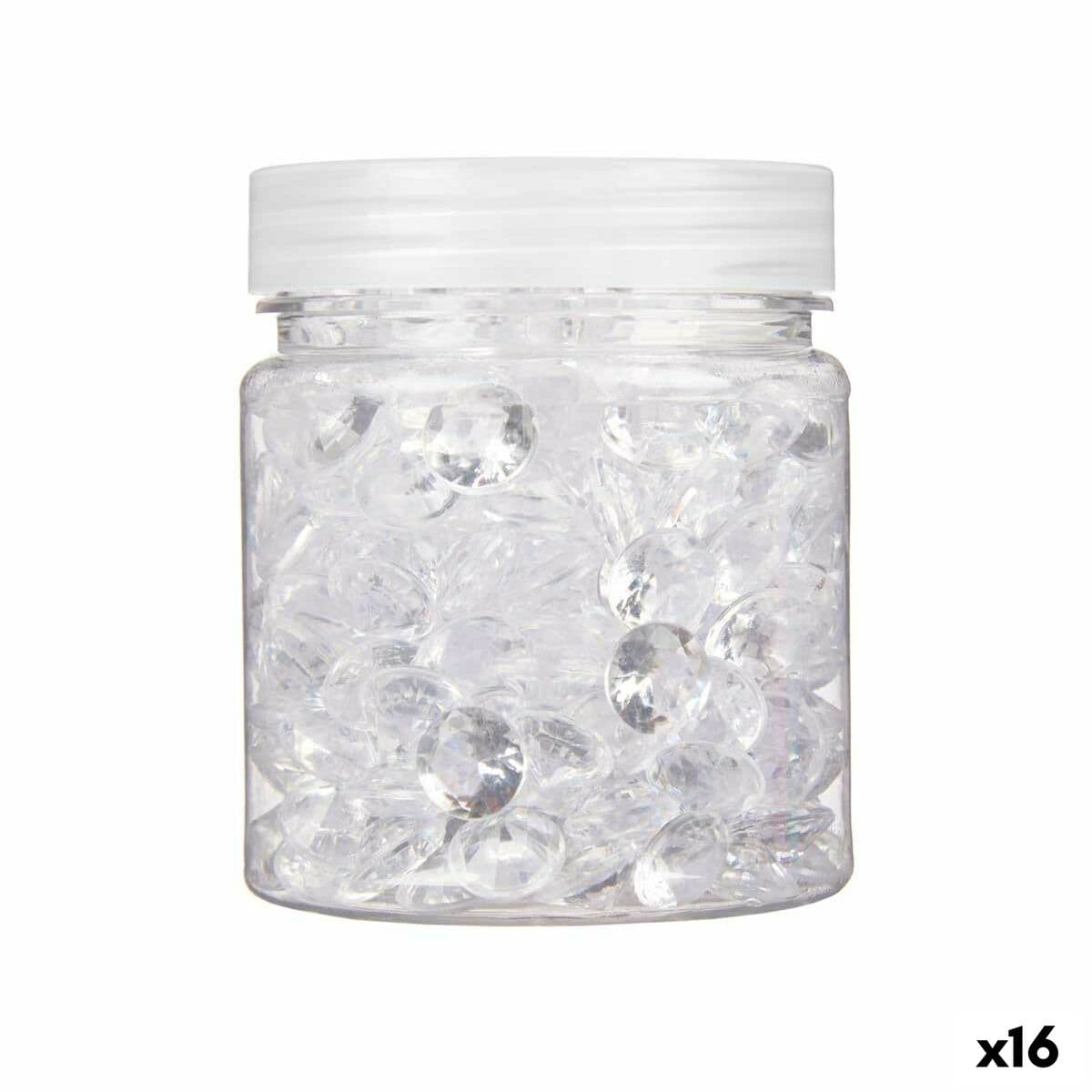 Decorative Stones Gift Decor Transparent Plastic 6,5 x 8 x 6,5 cm Diamond 150 g (16 Units)