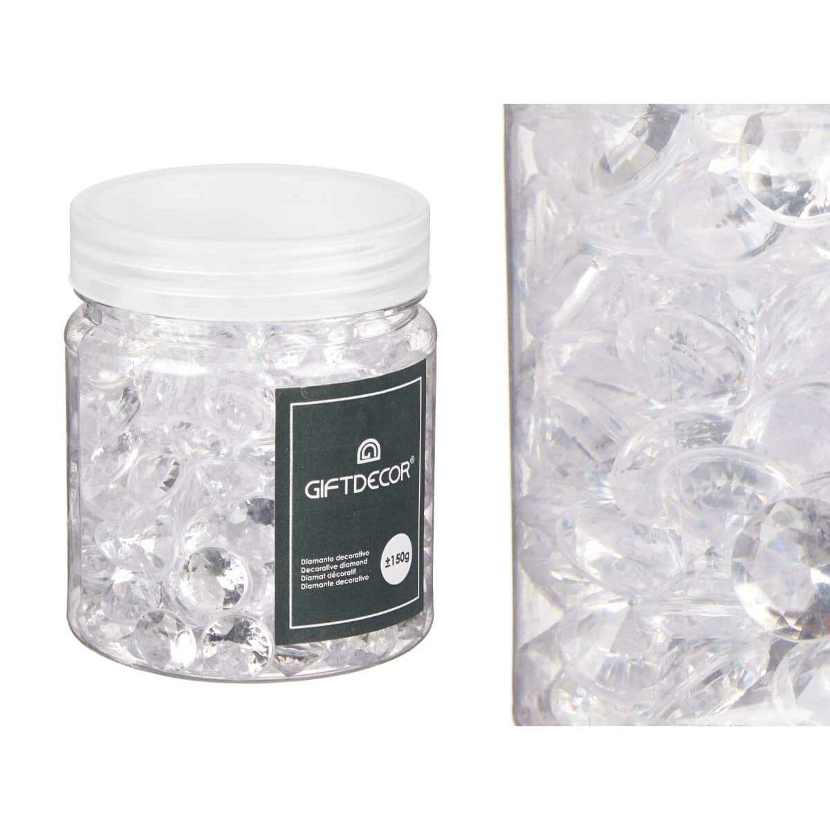 Decorative Stones Gift Decor Transparent Plastic 6,5 x 8 x 6,5 cm Diamond 150 g (16 Units)