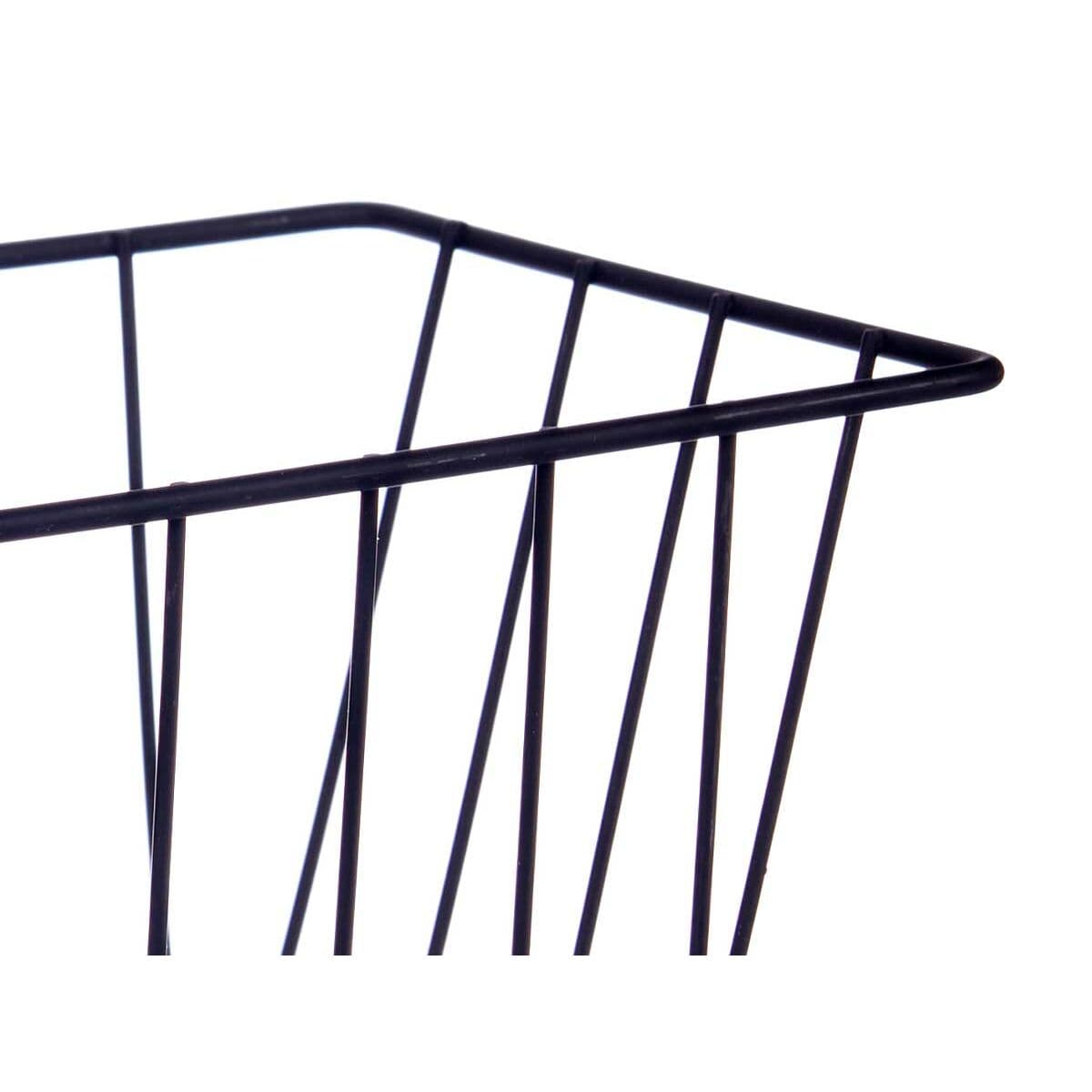 Basket for Kitchen Shelf Kinvara Black Metal Iron 28 x 20,5 x 16 cm 28 x 12 x 9 cm (8 Units)