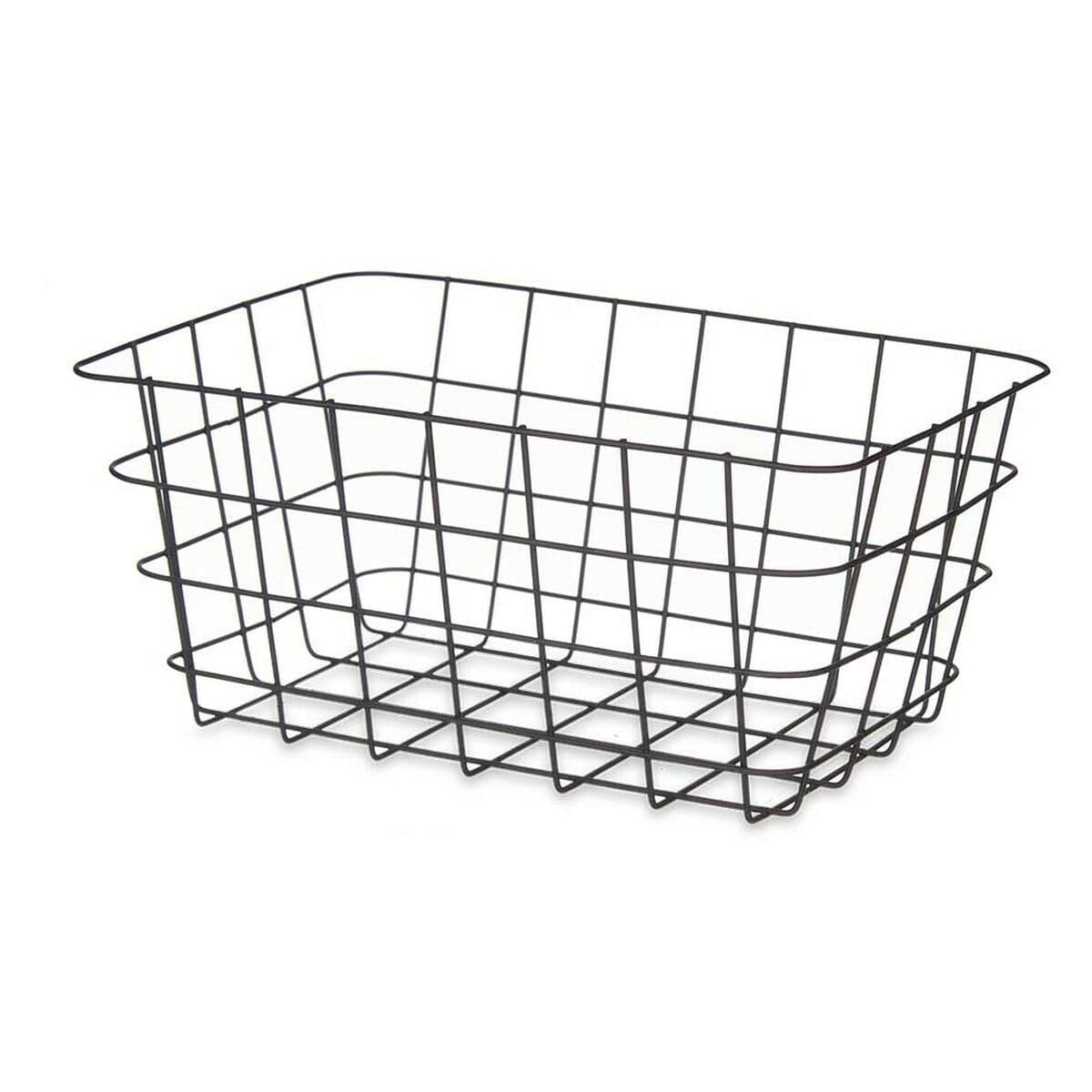 Multi-purpose basket Kinvara Black Metal 30,3 x 14 x 22,5 cm Rectangular (6 Units)