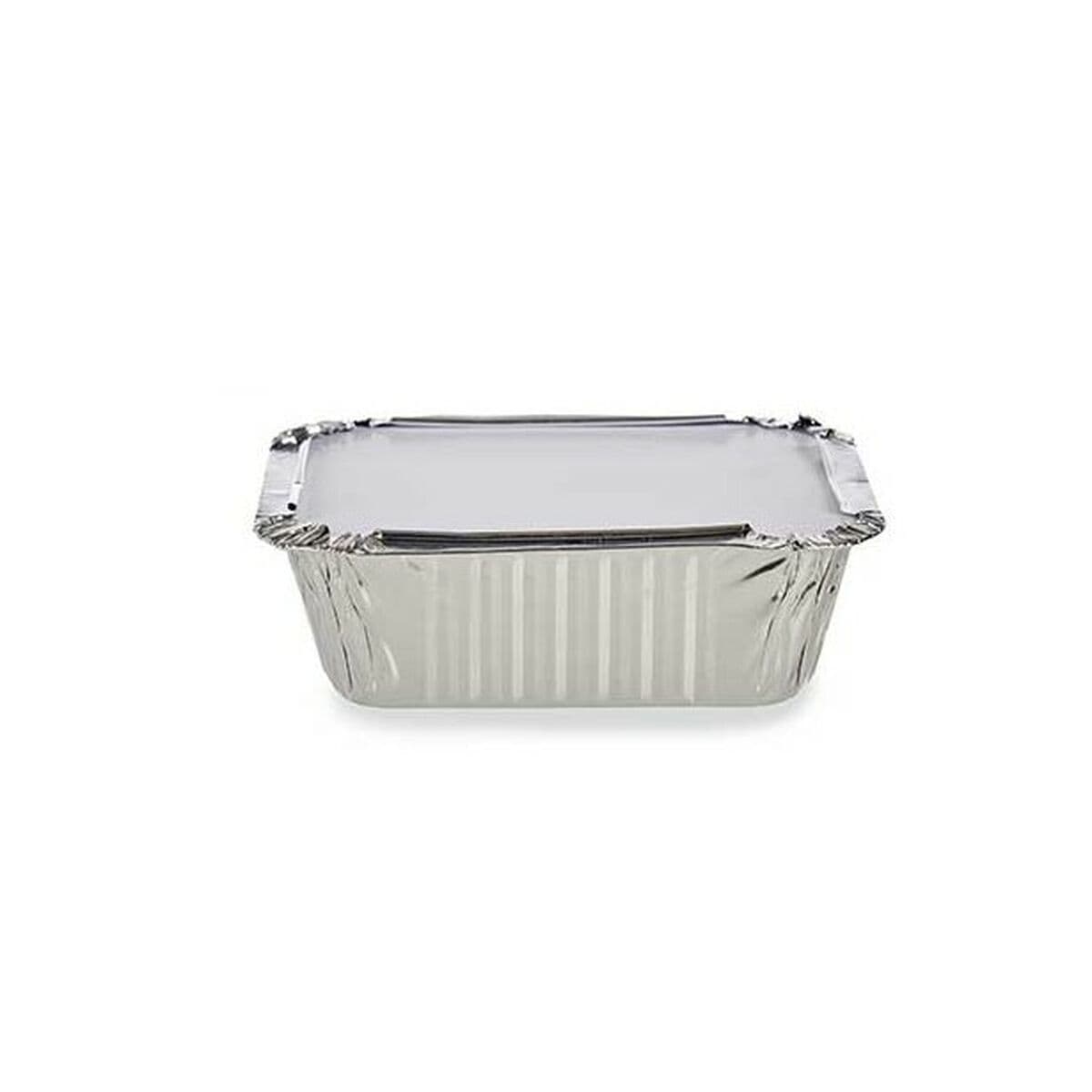 Set of Food Trays Kinvara Aluminium 14,5 x 7,5 x 12,5 cm Disposable With lid (12 Units)