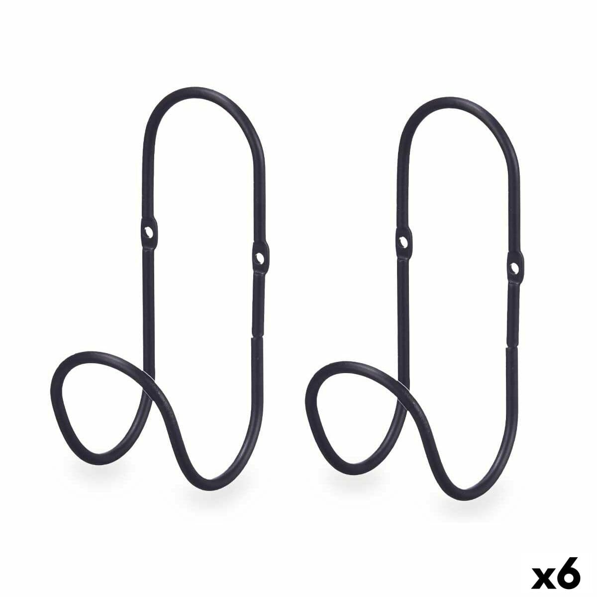 Hangers Gift Decor Black Metal Set 2 Pieces (6 Units)