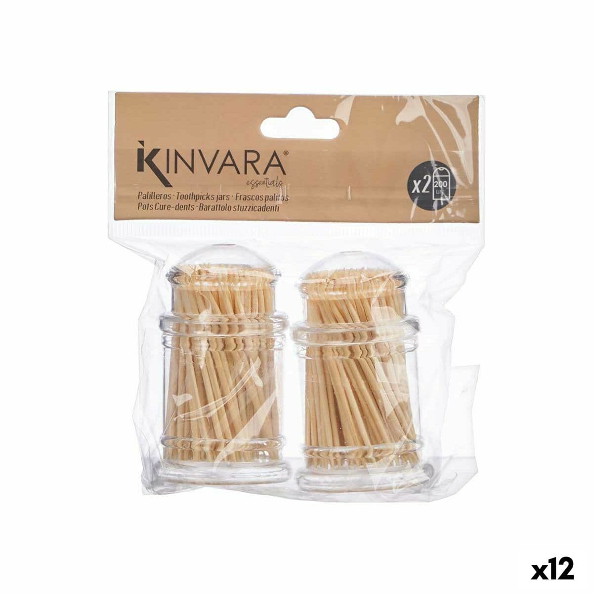 Toothpick holder Kinvara Transparent 2 Pieces