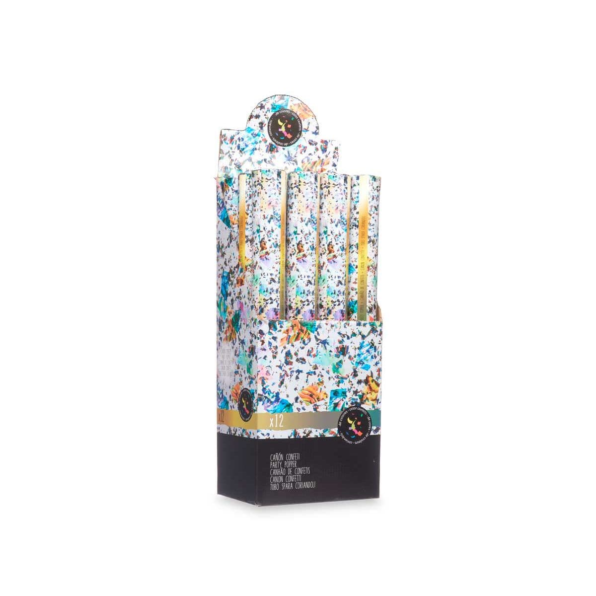 Confetti cannon Multicolour Paper Cardboard Plastic 5 x 49 x 5 cm (12 Units)