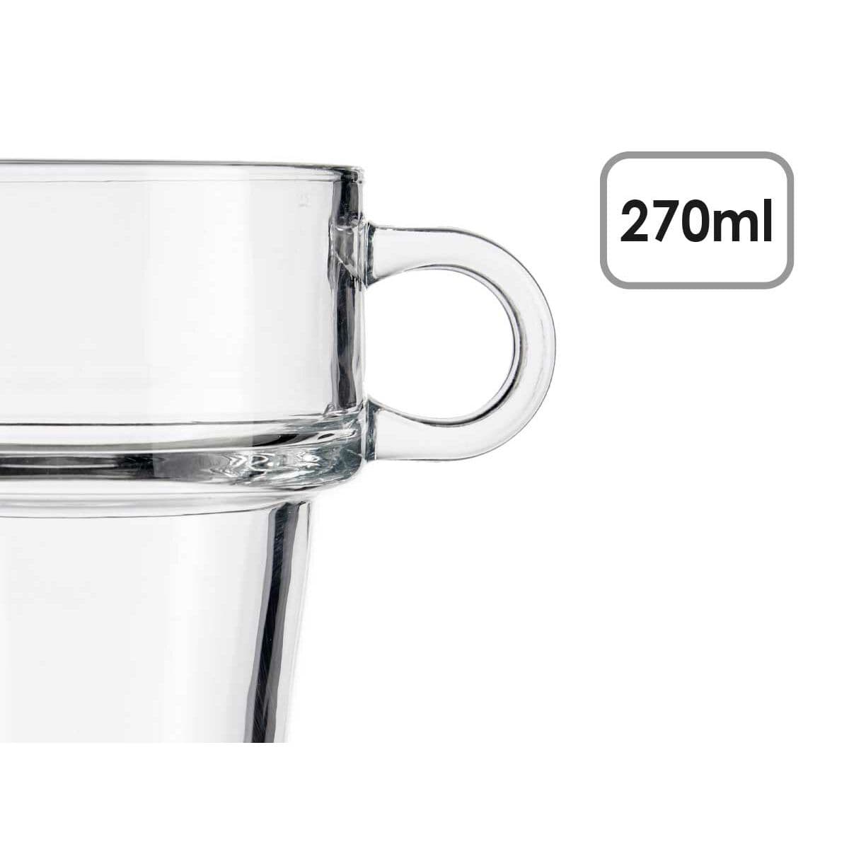 Tea and coffee cup Vivalto Transparent Glass 270 ml (6 Units)