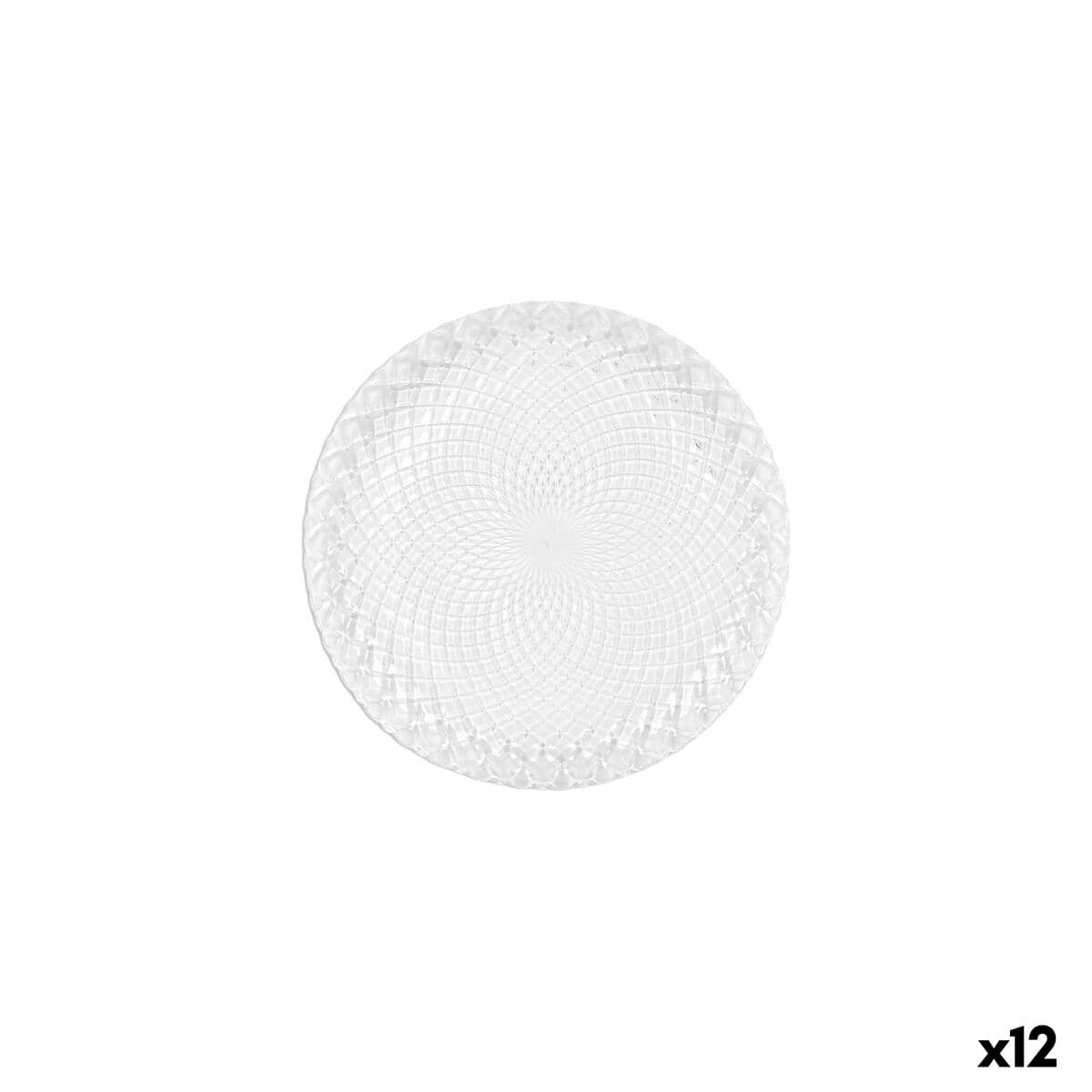 Dessert dish La Mediterránea Diamond Transparent Glass Ø 18,5 cm (12 Units)