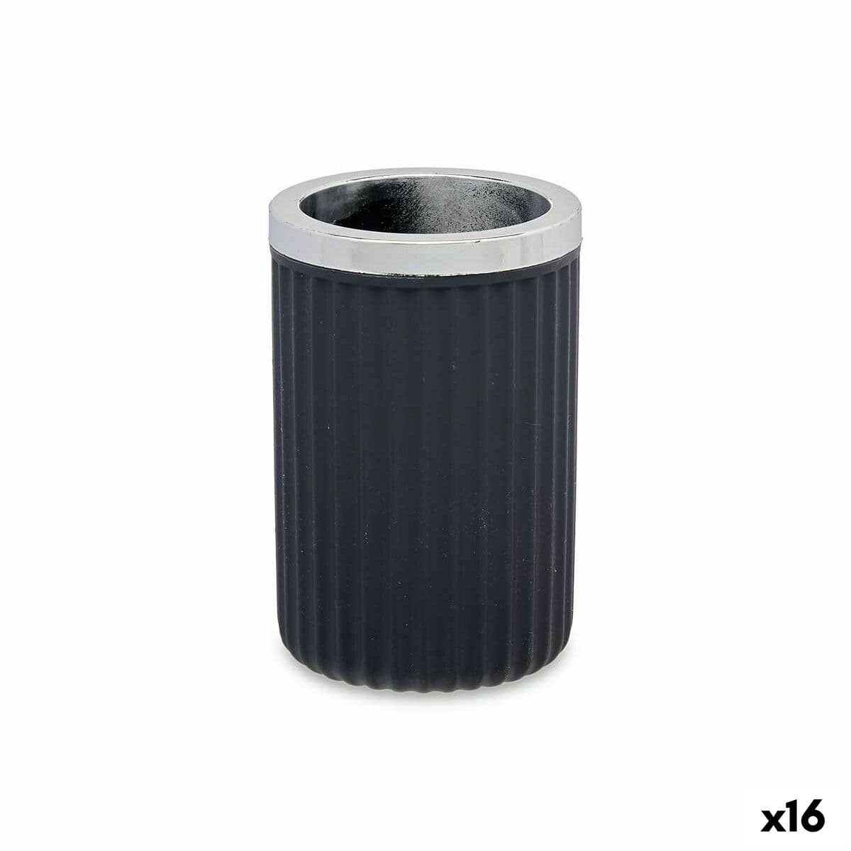 Glass Berilo Anthracite Plastic 7,5 x 11,5 x 7,5 cm (16 Units)