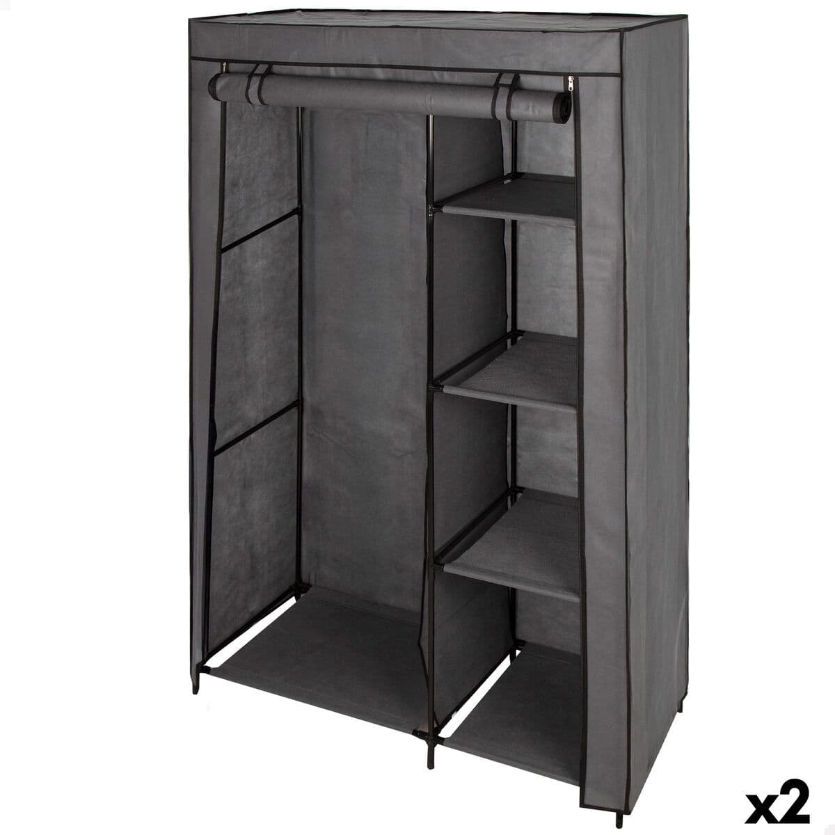 Clothes and Shoe Organiser Max Home Dark grey 105 X 160 X 44 CM 2 Units