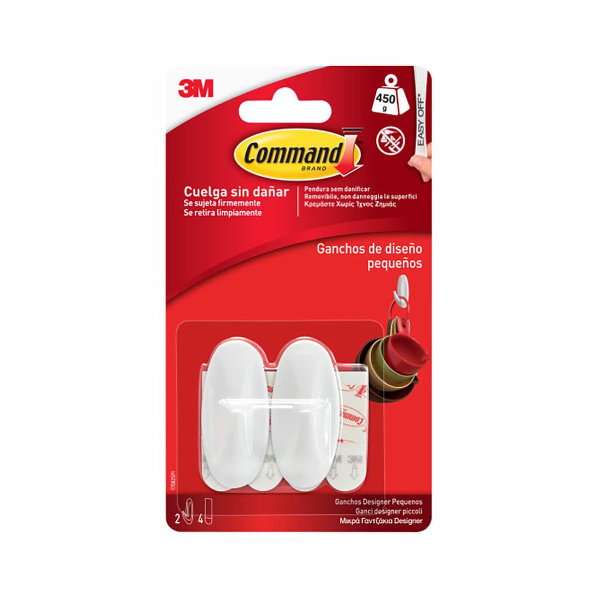 Hook for hanging up 3M 450 g White (2 Units)