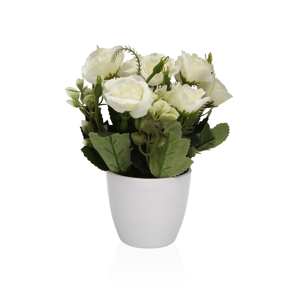 Decorative Plant Versa Iron Textile Plastic Roses 8 X 18 CM