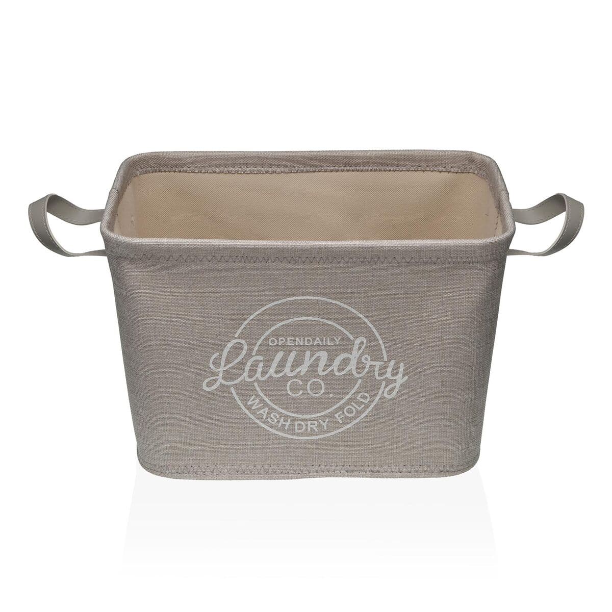 Laundry basket Versa Grey Polyester PVC Metal EVA 38 x 25 x 26 cm