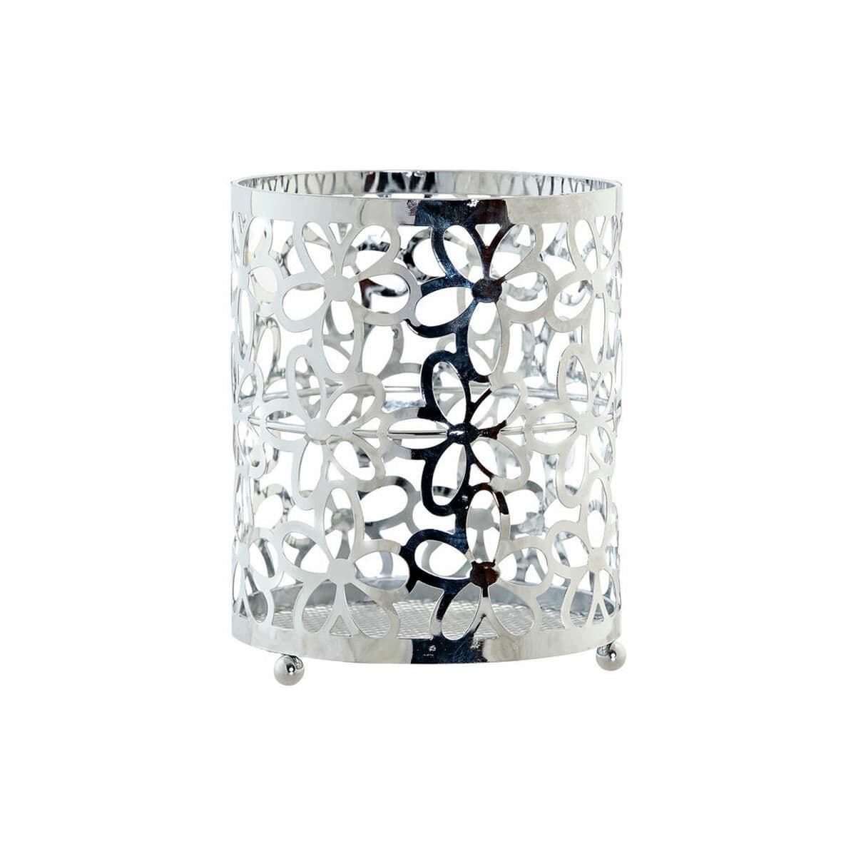 Cutlery basket DKD Home Decor Silver Metal Marguerite 12 x 12 x 15 cm