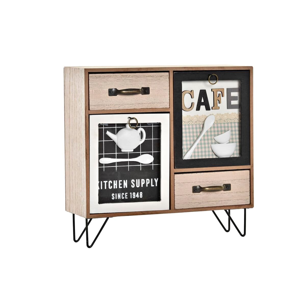 Kitchen furniture DKD Home Decor Brown Black Green 30 x 10 x 29 cm Kitchen