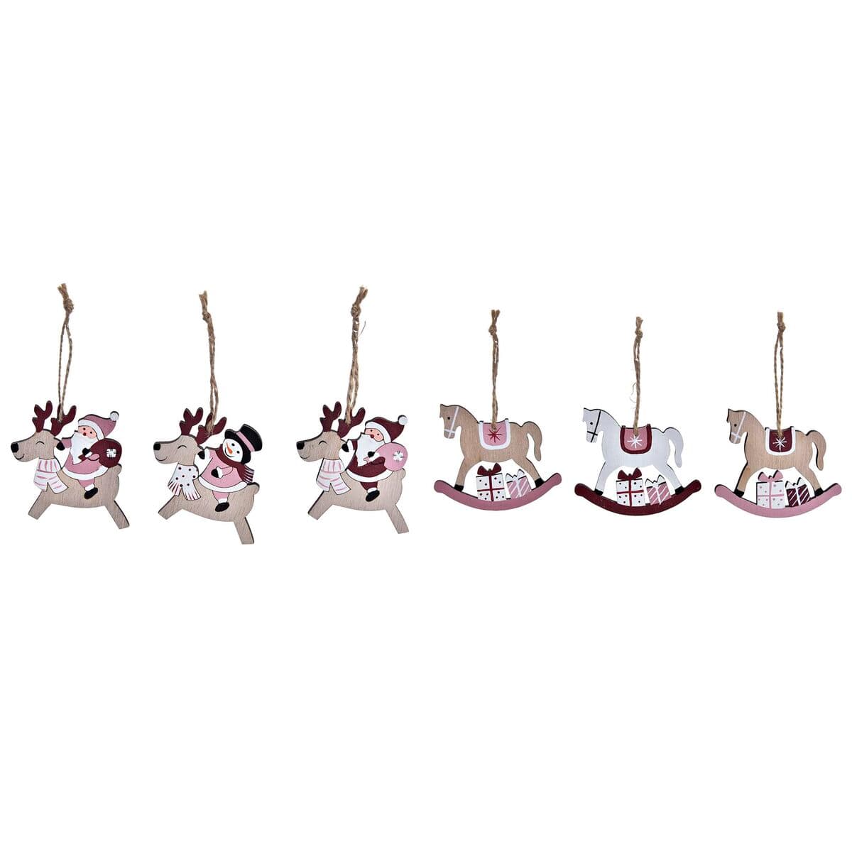 Christmas Decorations Set DKD Home Decor MDF Wood (21 x 8,2 x 1,5 cm) (8 cm) (2 Units)