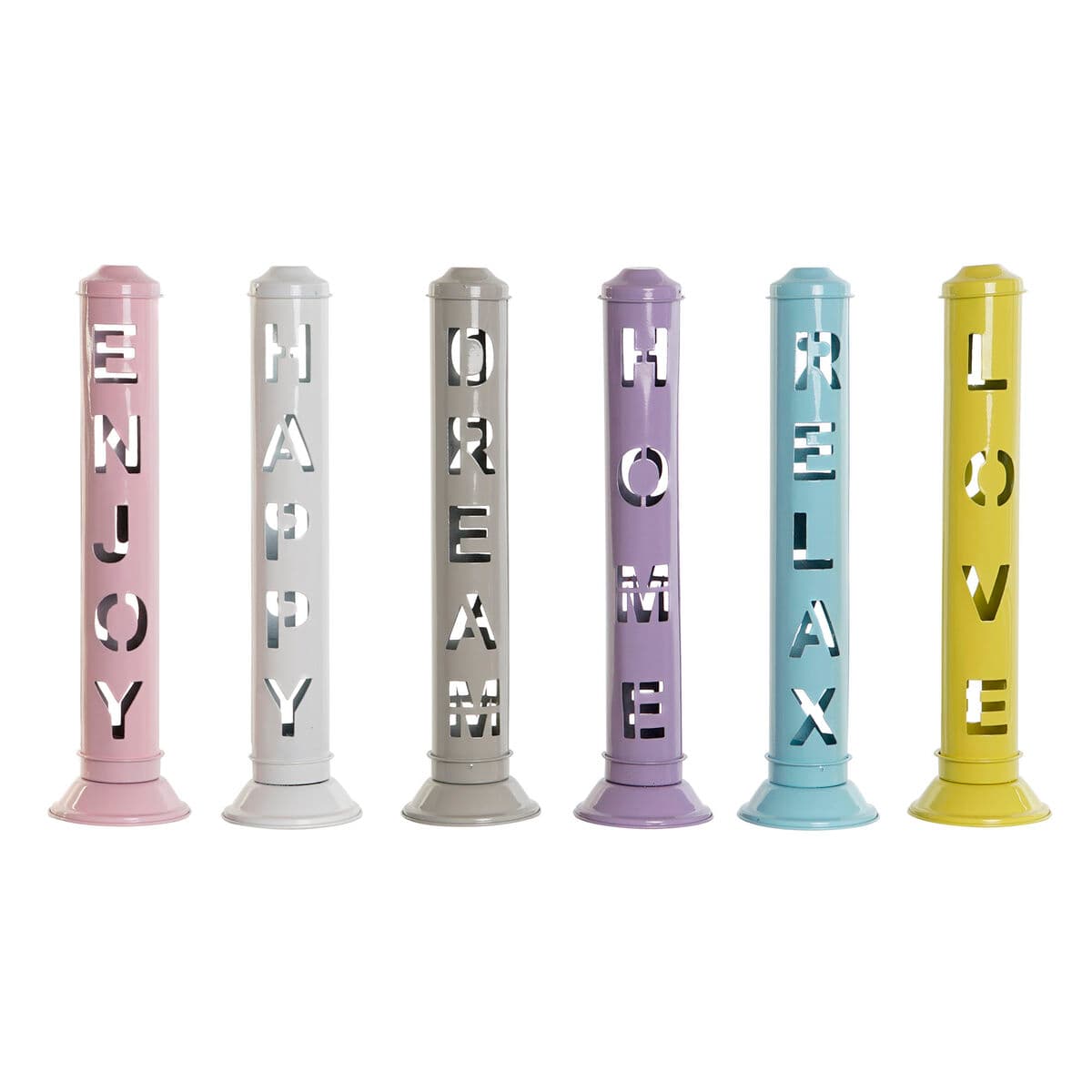 Essential oil burner DKD Home Decor Relax Metal Urban 8 x 8 x 32 cm Incense (6 Units)