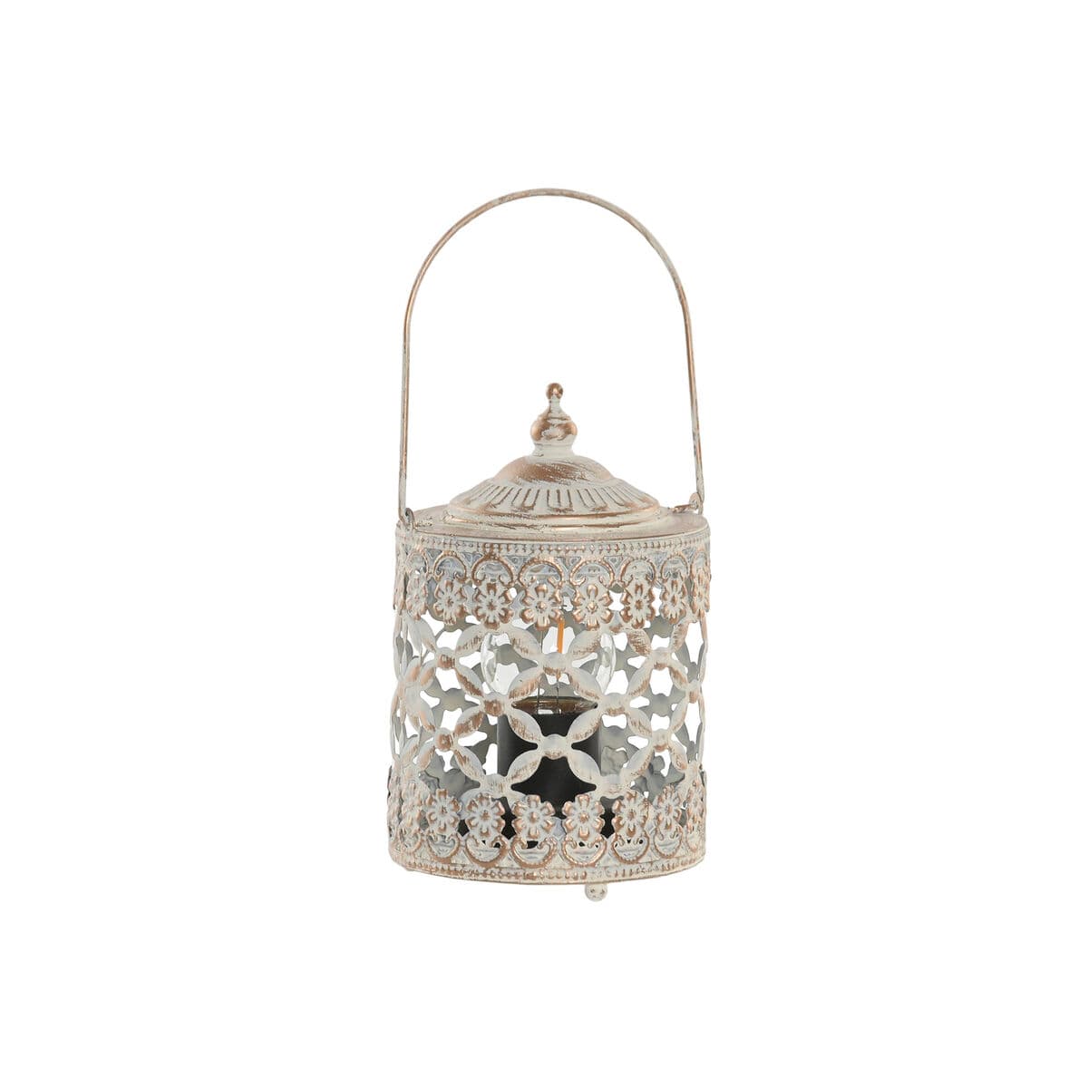Lantern Home ESPRIT White Golden Metal Crystal Arab 9 x 9 x 14,5 cm