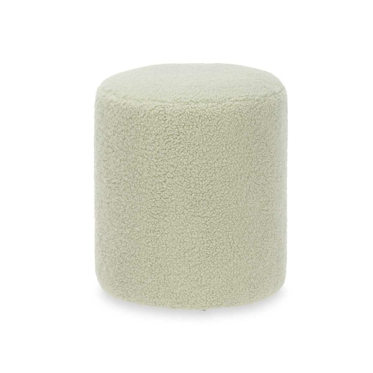 Pouffe Gift Decor Green Cloth MDF Wood