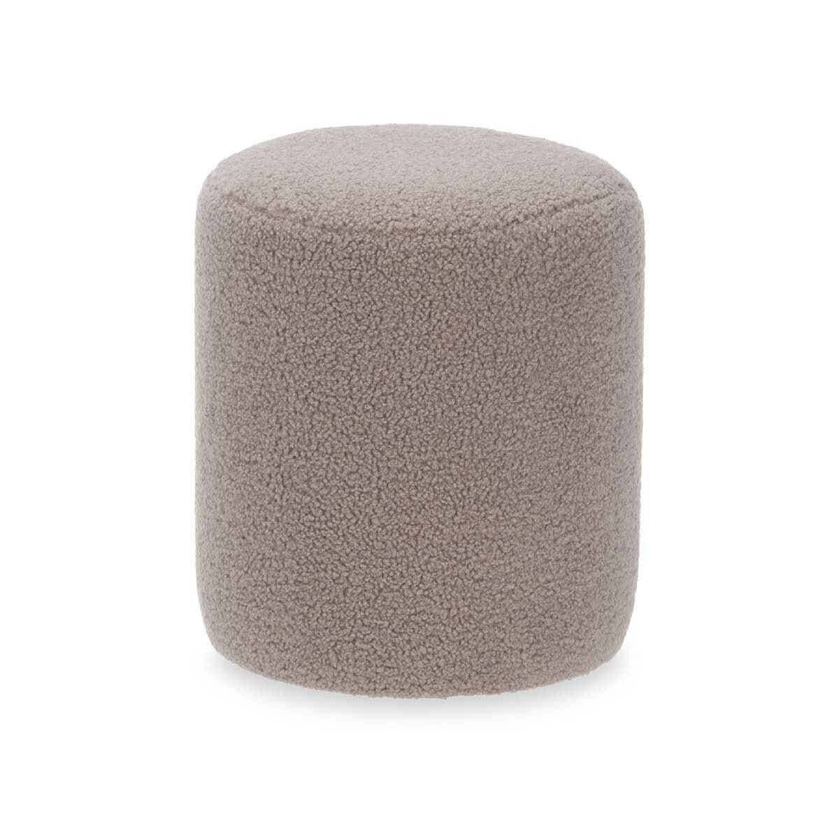 Pouffe Gift Decor Brown Cloth MDF Wood