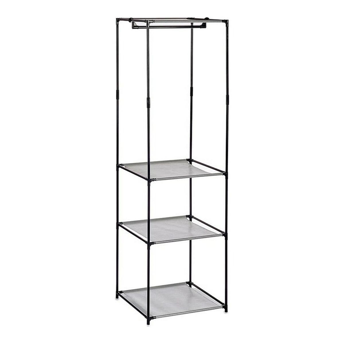 Wardrobe Kipit Black Grey Cloth polypropylene Iron Plastic 43,5 x 160 x 50 cm