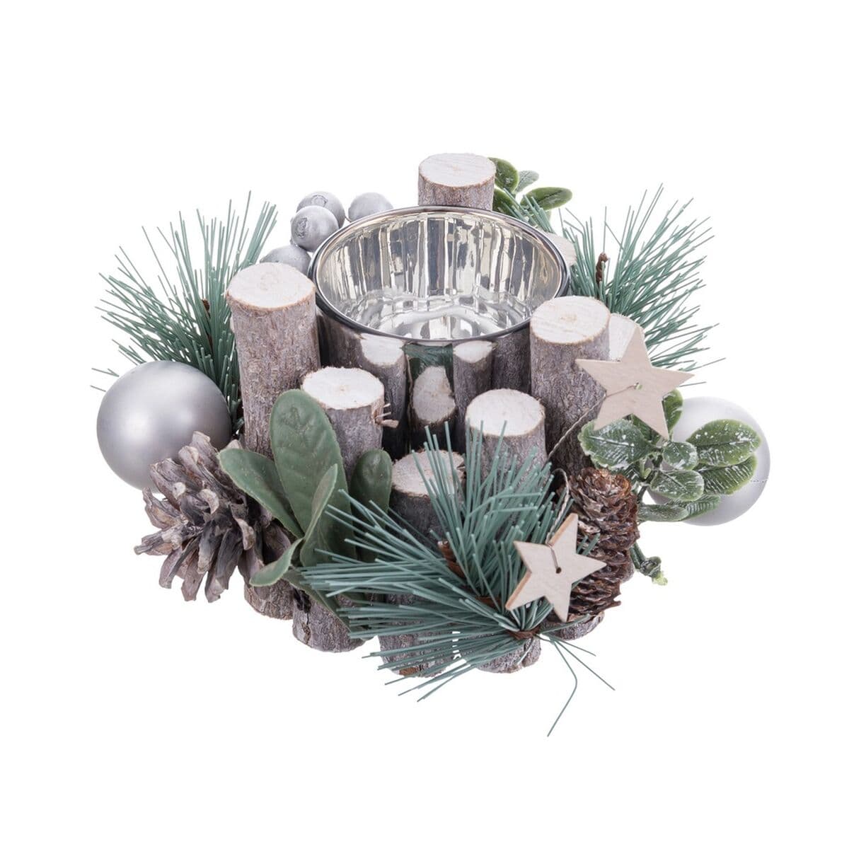 Christmas Candle Holder Multicolour 13 x 13 x 8 cm