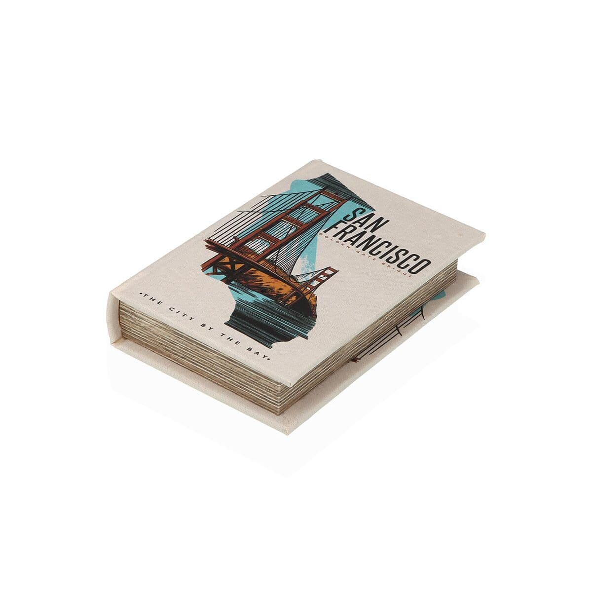 Decorative box Versa San Francisco Canvas MDF Wood