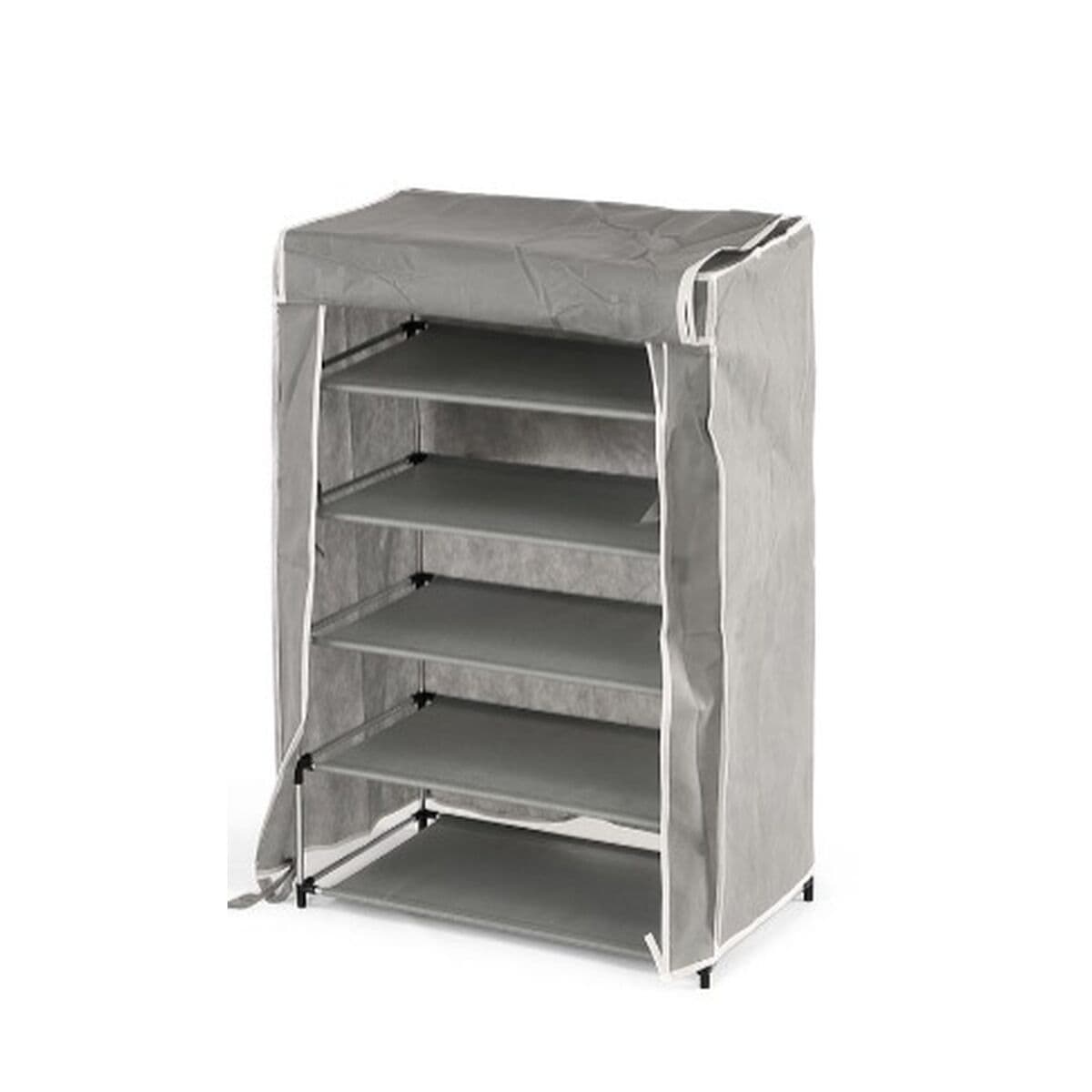 Shoe Rack Kipit Black Grey Cloth 50 x 32 x 88 cm