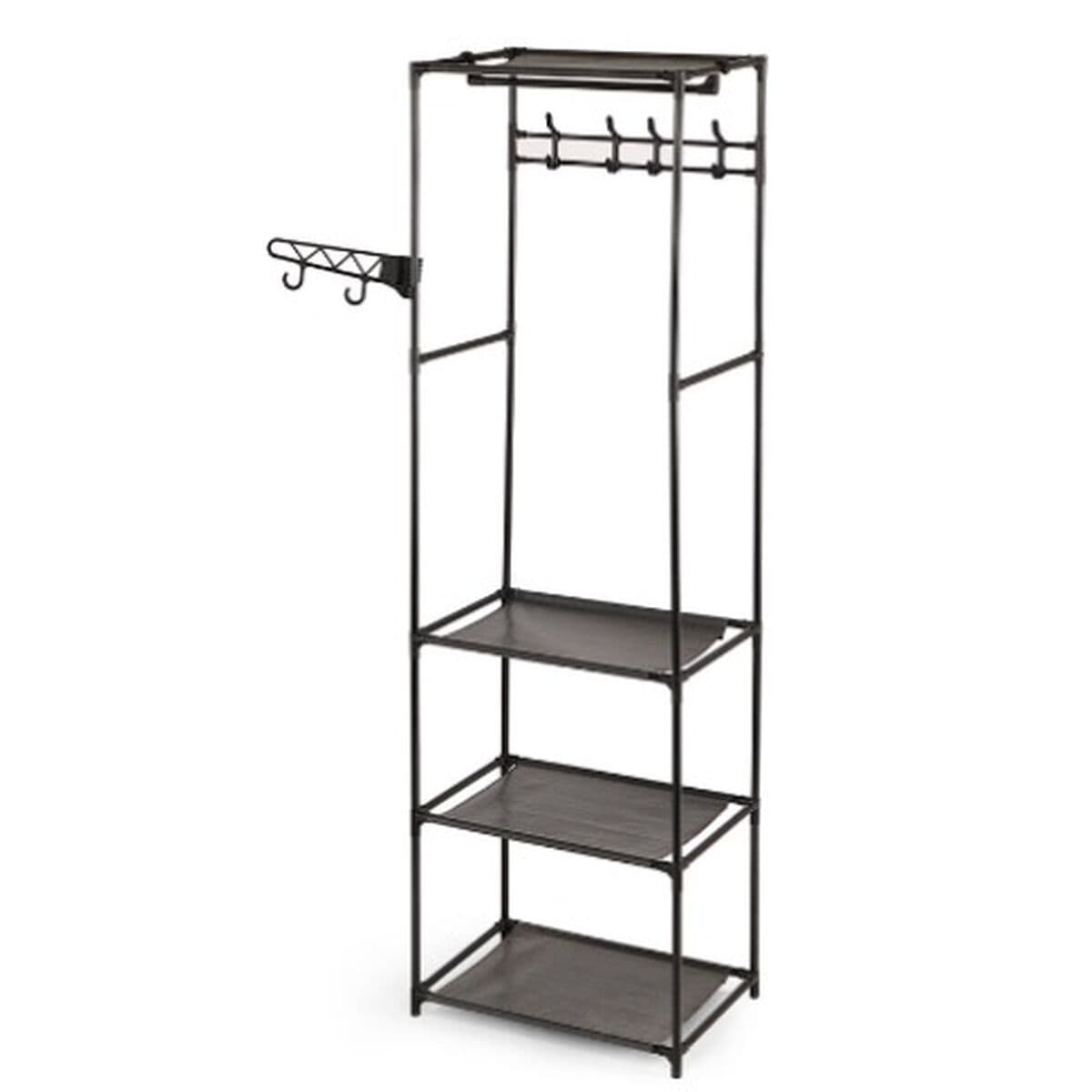 Wardrobe Kipit Black Metal Cloth 55 x 36 x 170 cm